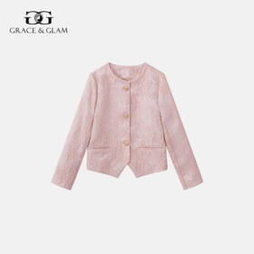 Grace&Glam 气质名媛小香风浮雕提花短款外套