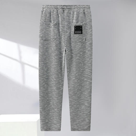 【新款DFF】斜纹口袋标设计直筒运动裤男士春秋款宽松大码潮牌裤子休闲卫裤男 商品图1