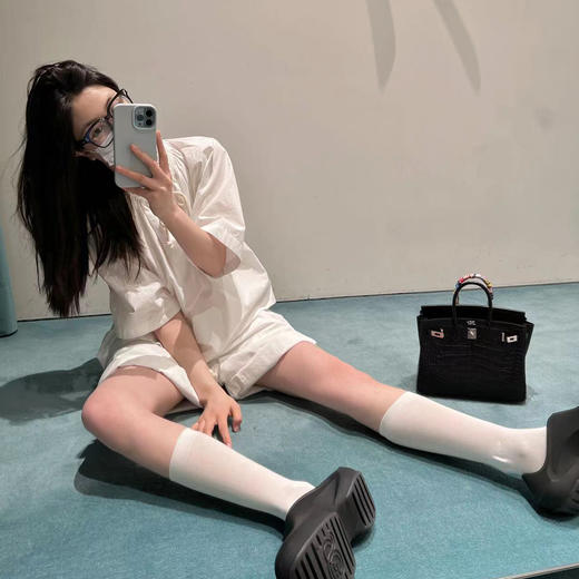 ROMI STUDIO白色短袖短款系带宽松休闲套装T3093/K3094 商品图4