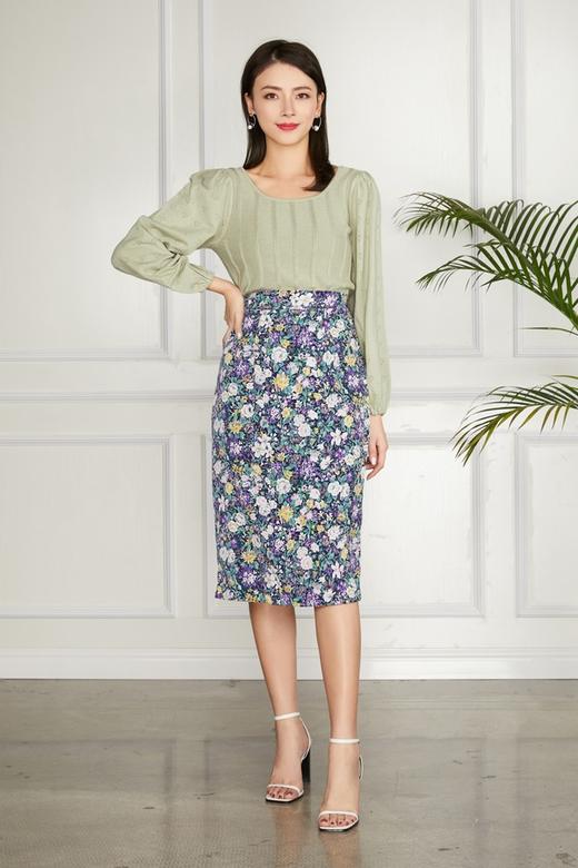 amadella 豆绿泡泡袖针织上衣 11525 商品图1