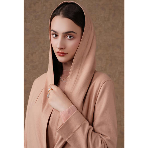 乔万尼新款外套女羊毛呢开衫收腰连帽慵懒设计感EF3B818 商品图1