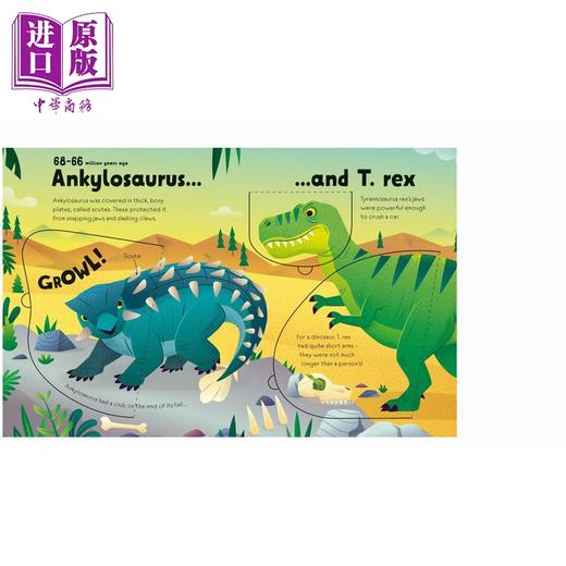 【中商原版】大翻翻书 恐龙 Great Big Dinosaurs 英文原版 儿童纸板书 大翻页书 恐龙知识绘本 动物科普图画书 进口童书  商品图3