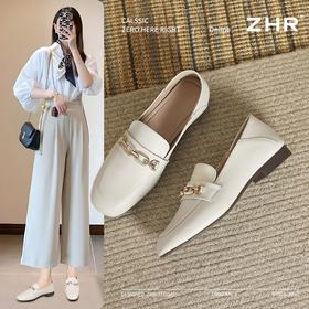 ZHR则则中口单鞋女2025春季新款两穿软底豆豆鞋轻便平底通勤鞋子