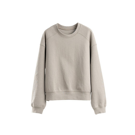 绽放旅行女装063朵/纯棉经典廓形感圆领插肩套头上衣透气休闲卫衣 商品图4