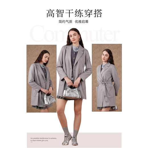 【100%绵羊毛】乔万尼新款外套春款高级感西装领EF3B811 商品图3