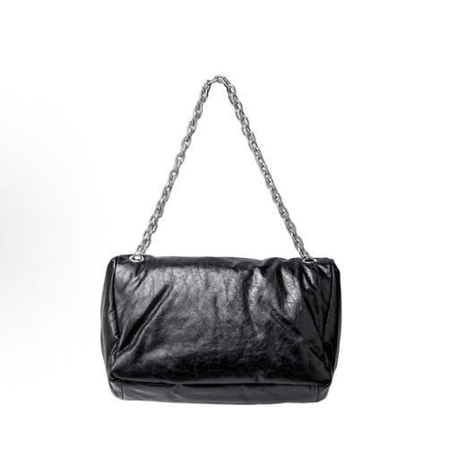 Balenciaga巴黎世家 磁扣翻盖开合 压痕小牛皮 单肩斜挎包 女款 黑色（CB） 商品图4