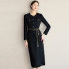 IWY/气质黑色西装套裙女2025新款优雅圆领时尚套装通勤职业装WCS055 商品缩略图2
