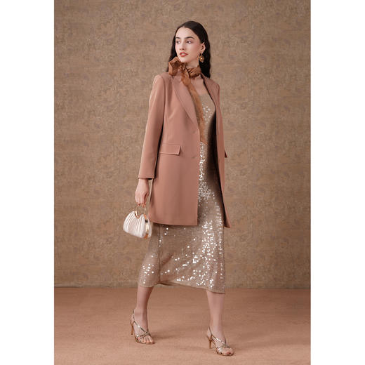 乔万尼通勤风中长款西装外套ET3A708 商品图2