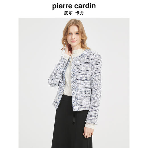 皮尔卡丹女装春季新款简约淑女修身小香风外套C51UL012H0 商品图4