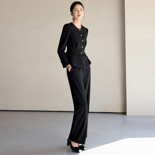 IWY/干练简约黑色西装套装女早春售楼部接待工作服酒店前台正装CP658 商品图4