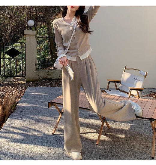 裁缝学苑AS426韩系开衫小衫纸样阔腿裤子假两件运动套装女打版裁剪样板 商品图1