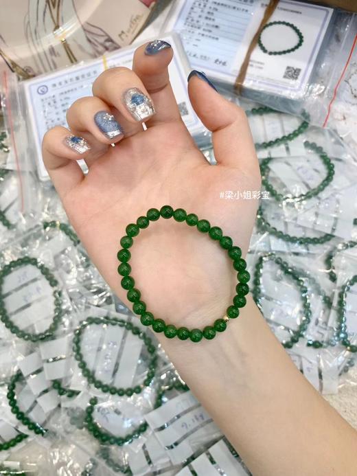 俄罗斯进口老矿碧玉18k金爆闪金珠手串（3-5天左右） 商品图10
