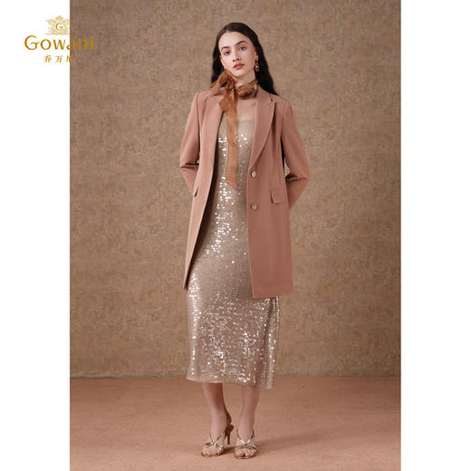 乔万尼通勤风中长款西装外套ET3A708 商品图1