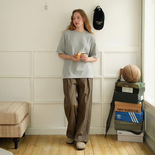 714street基础款重磅宽松华夫格质感短袖T恤男2025春夏新款情侣装 商品图4