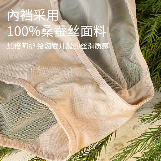 TG-TG01S179真丝中腰薄款三角裤女 桑蚕丝睫毛蕾丝花边包臀网纱纯色内裤 商品图2