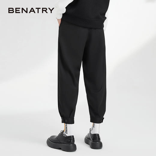 贝纳川半松紧腰装饰抽带男士休闲长裤ECK332011 商品图4