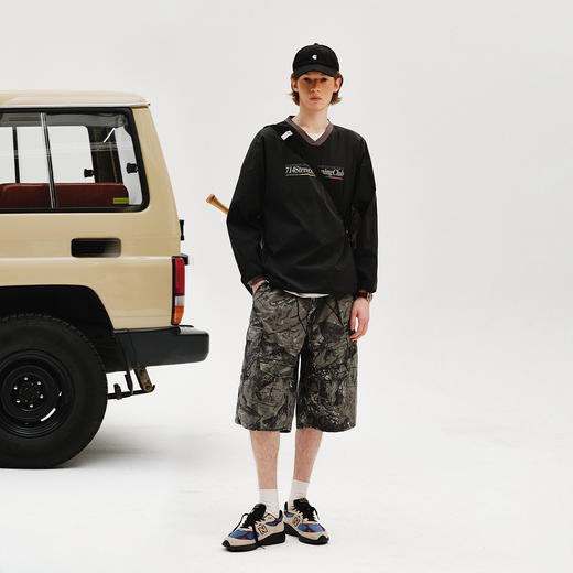 714street美式复古水洗迷彩工装短裤男2025夏季新款宽松直筒裤子 商品图3
