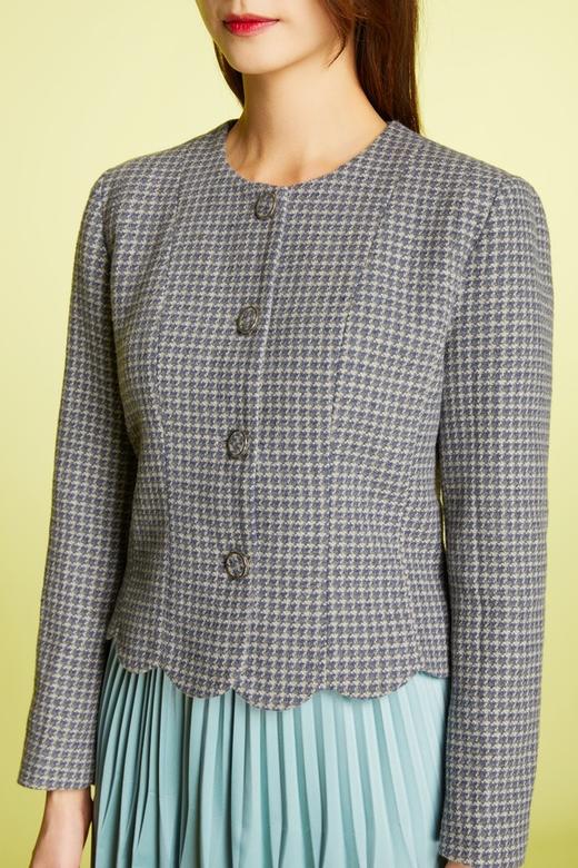 Le Malene 经典简约黑白格纹外套 11494 商品图3