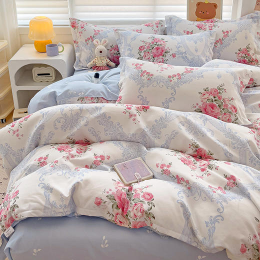 春夏季【A类小清新四件套】水洗棉床单被套枕套 学生宿舍三件套罩ins 开学季 商品图5