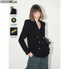 COCOBELLA复古金属扣吸烟装外套女秋双排扣廓形通勤西装SI0003 商品缩略图0