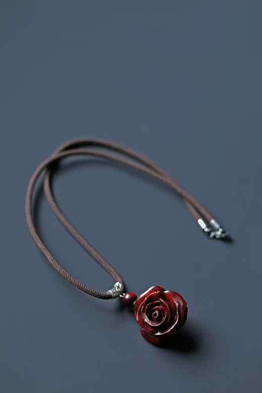 玫瑰花°紫檀吊坠挂件 商品图0