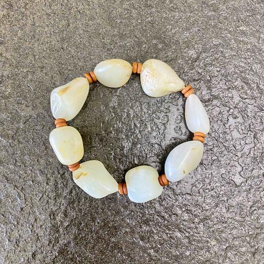 和田玉（白玉）原石手串18#/8颗/56.072g 商品图1