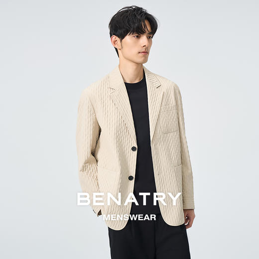 贝纳川时尚纹理感男士休闲西服外套ECT115001 商品图3
