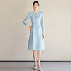 IWY/冰河浅海蓝气质小香风显瘦连衣裙女上镜主持职业裙优雅宴会礼服长裙24Q679 商品缩略图2