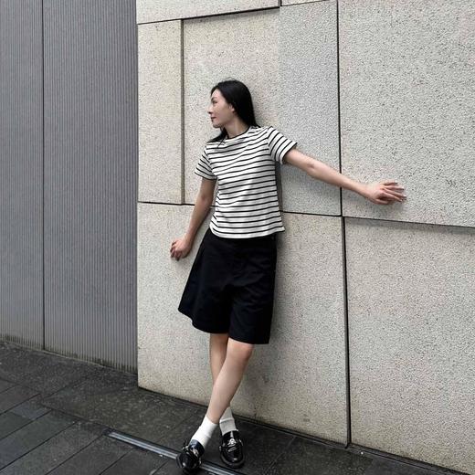 顺丰包邮洛诗琳33743经典百搭正肩显瘦条纹T恤女133 商品图3
