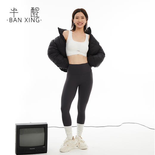 半醒加绒云朵裤 鲨鱼皮打底裤女外穿紧身秋季加绒高腰收腹提臀芭比运动瑜伽裤PH0042 商品图2