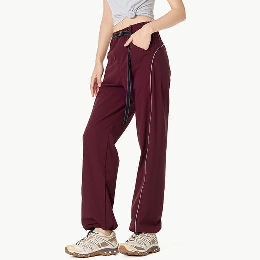 Leorrey/乐拉休闲复古简约宽松高腰防水防晒工装跑步运动裤 商品图4