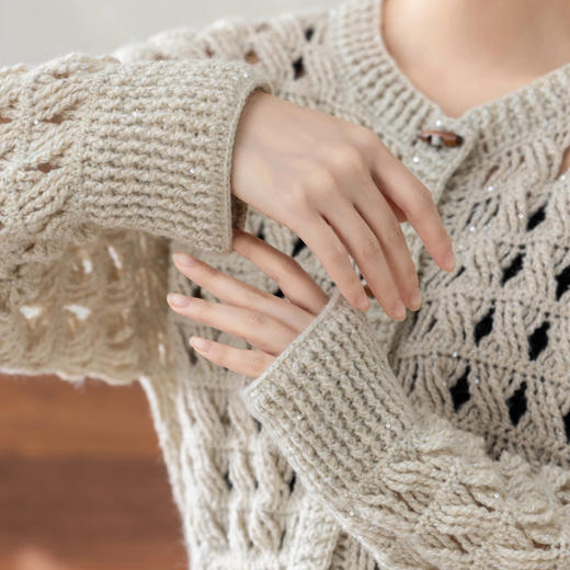 苏苏姐家羽幻镂空开衫手工diy钩针马海毛编织毛线团衣服材料包 商品图1