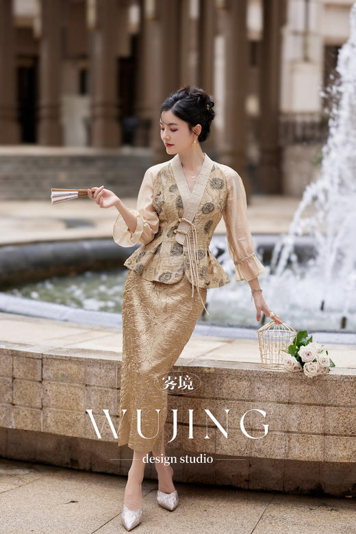 【雾境定制新款】 薄纱烧花丝绵上衣 3204124 商品图2