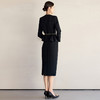 IWY/气质黑色西装套裙女2025新款优雅圆领时尚套装通勤职业装WCS055 商品缩略图4