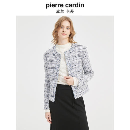 皮尔卡丹女装春季新款简约淑女修身小香风外套C51UL012H0 商品图3
