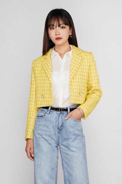 amadella 黄色格纹时尚短外套 11538 商品图0