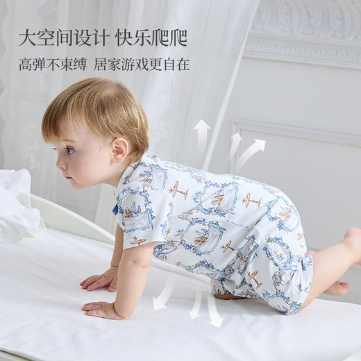 Domiamia宝宝短袖爬服新生儿衣服春夏季睡衣婴幼儿连体衣 商品图2