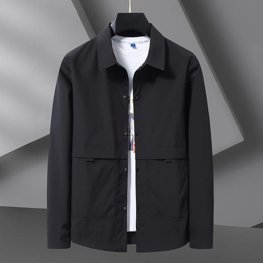 【DWN】大依优型大码翻领夹克工装衬衫时尚休闲外套宽松春装上衣男士加肥加大潮流 商品图2