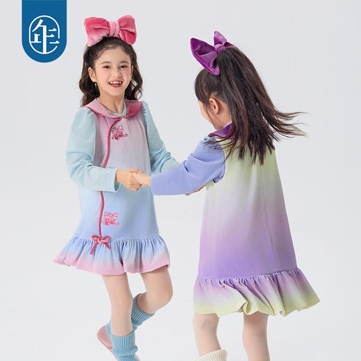 年衣童装2025年春季新款女宝裙子洋气儿童无袖背心裙莫奈日落马甲裙 商品图4