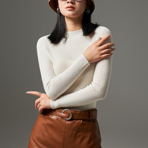 可机洗羊绒打底衫｜山羊绒+桑蚕丝混纺，穿上不想脱 商品图3