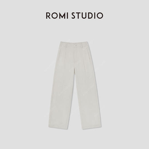 ROMI STUDIO“松弛自在”莱赛尔亚麻棉混纺直筒牛仔裤 RW24AX80314 商品图0