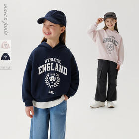 马克珍妮女童休闲学院宽松连帽卫衣 儿童运动上衣春装新款250265