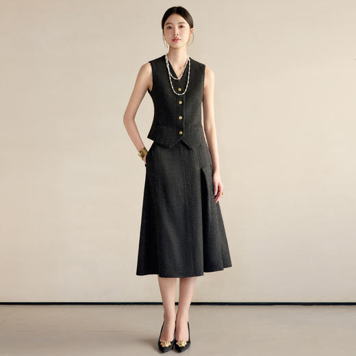 IWY/正式场合职业套裙女2025新款春季羊毛西装马甲三件套工作服24CMS667 商品图3