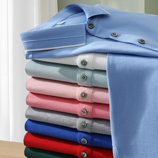 【冰氨超爽】40支天然凉感遮热防螨珠地间色二级罗纹翻领polo衫（贝壳扣）（210克） ZT-77003# 商品图3