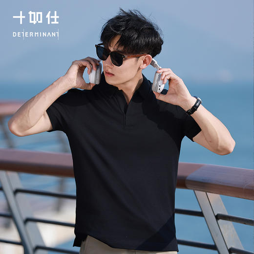 十如仕吸湿速干男士Polo衫翻领休闲舒适夏季透气简约运动衫-P12-03 商品图2
