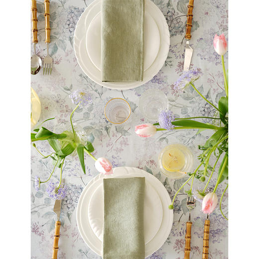 水彩花卉系列亚麻桌布方桌布餐桌台布餐厅轻奢高级感长方形复古氛围感定制 商品图5