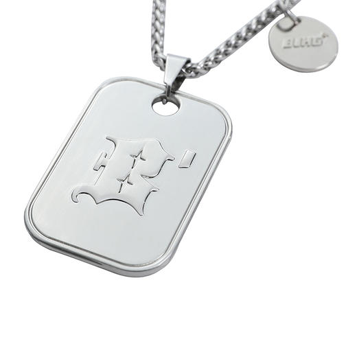 BJHG不计后果嘻哈复古军牌钛钢项链男潮痞帅街头百搭情侣饰品吊坠 商品图4