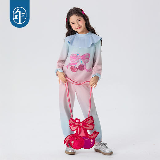 年衣童装2025年春季新款女孩洋气时髦衬衫裤子2件套莫奈日落套装 商品图1