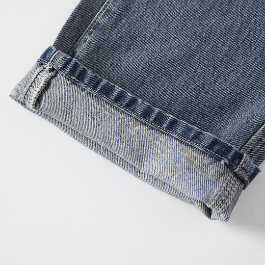 ROMI STUDIO时尚百搭高腰复古直筒休闲蓝色牛仔裤K2486 商品图4