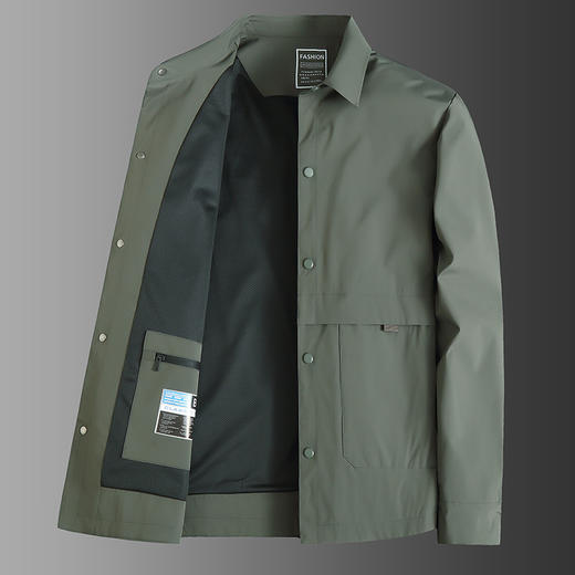 【DWN】大依优型大码翻领夹克工装衬衫时尚休闲外套宽松春装上衣男士加肥加大潮流 商品图3